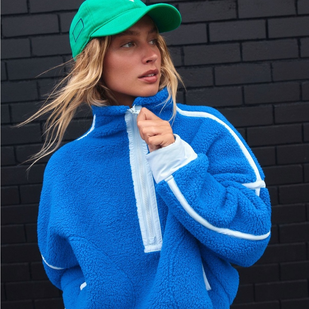 FP Movement by Free People Blue Teddy Jacket